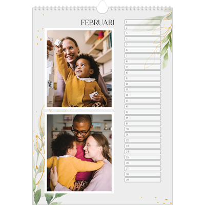 Verjaardagskalenders A3 — Bloemen splash [Februari]