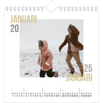 Fotokalender Vierkant — Dubbele tekst