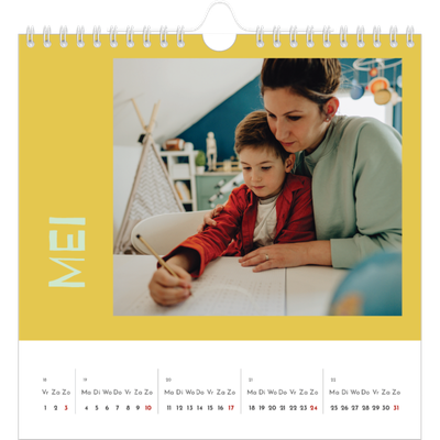 Jaarkalenders vierkant — Vrolijk & kleurrijk [omslag]