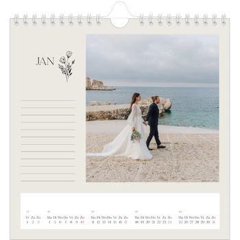 Fotokalender Vierkant — Initialen in bloei