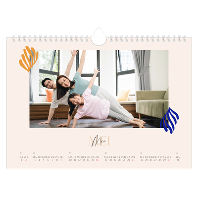 Fotokalender A4 — Minimalistisch koraal [Mei]