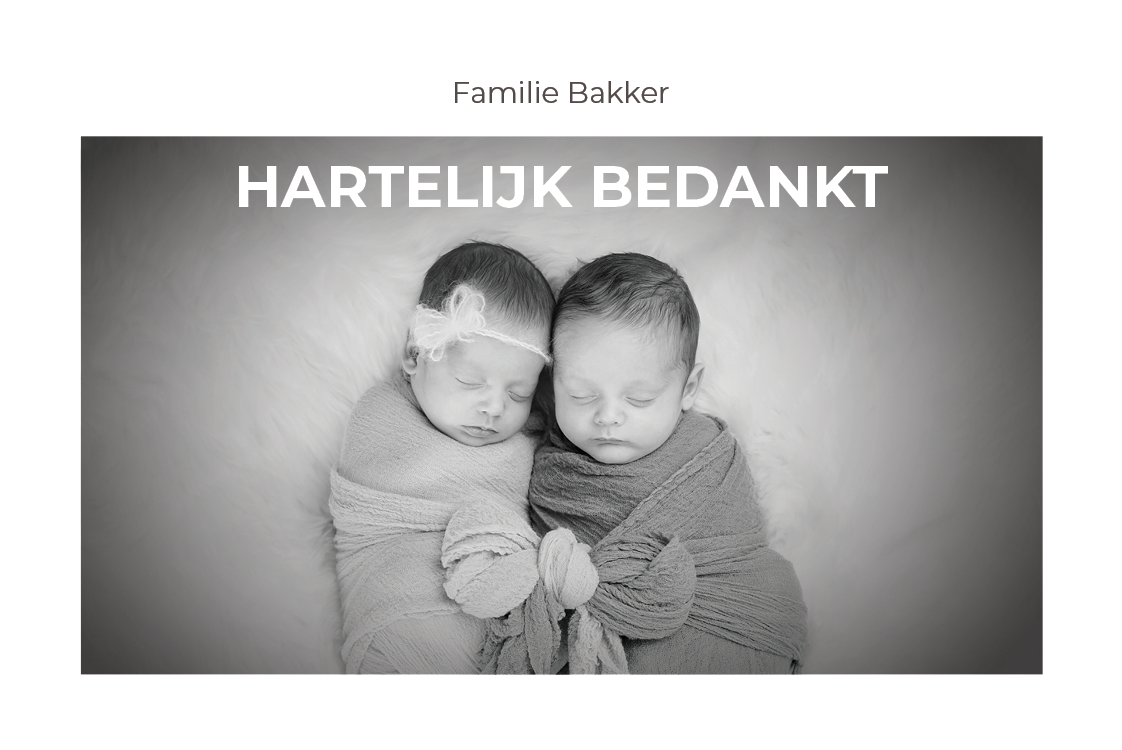 Bedankkaarten — Tweeling - klassiek