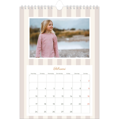 Fotokalender A4 (20 x 30 cm) — Schrift en strepen [Februari]