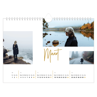 Fotokalender A4 — Goudkleurige letters [Maart]