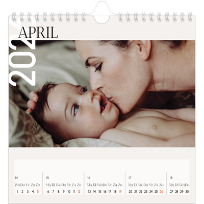 Jaarkalenders vierkant — Overlappende tekst [April]