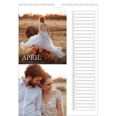 Verjaardagskalenders A3 — Schreefletters [April]