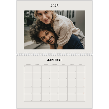 Fotokalender A4 Dubbel — Simpel ivoor