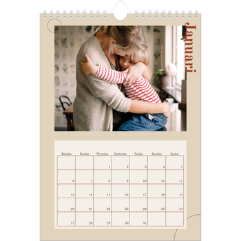 Fotokalender A4 — Asymmetrische tekst