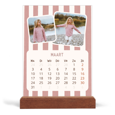 Bureaukalender met houten standaard  — Retro patronen [Maart]