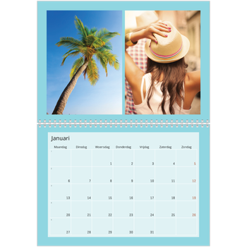 Fotokalender A4 Dubbel — Fel gekleurde kaders