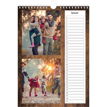 Fotokalender A4 — Houtpatroon
