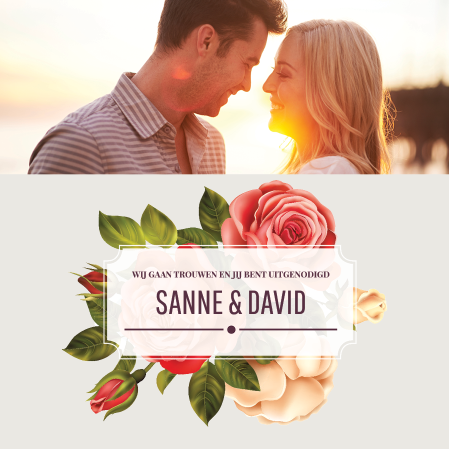 Uitnodigingen — Vintage rozen