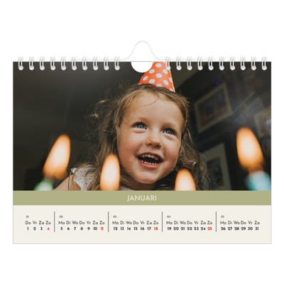 Fotokalender A5 — Pastel hoofdstukken [Januari]