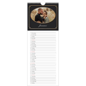 Smalle kalender (15 x 40 cm) — Klassiek vintage