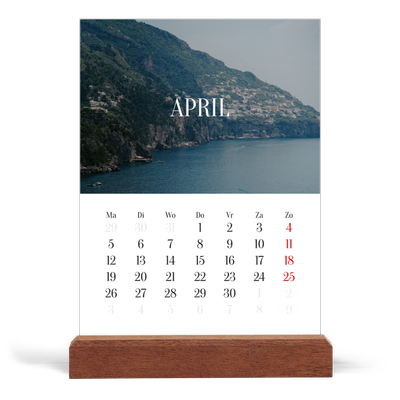 Bureaukalender met houten standaard  — Eindeloze ontsnapping [April]
