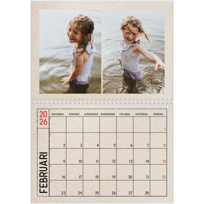 Fotokalender A4 Dubbel (30 x 40 cm) — Stempel effect [Februari]