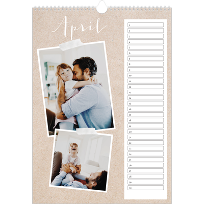 Verjaardagskalenders A3 — Scrapbook kalender [April]