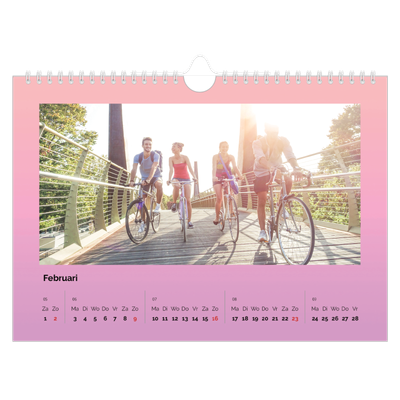 Fotokalender A4 — Kleurverloop in pastel [Februari]