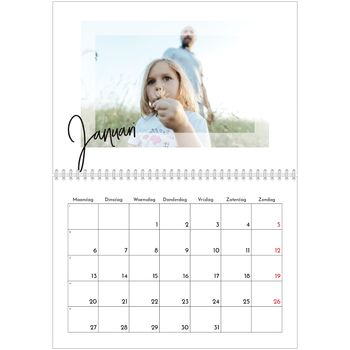 Fotokalender A4 Dubbel — Transparante kaders
