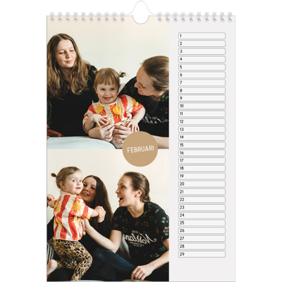Verjaardagskalenders A4 — Fotosticker [Februari]