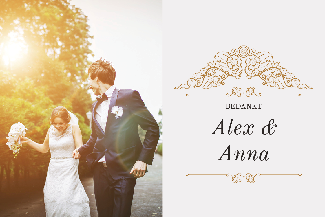 Bedankkaarten — Klassiek Wit en Goud