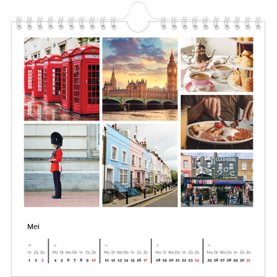 Jaarkalenders vierkant — Collage in blokkenpatroon [omslag]