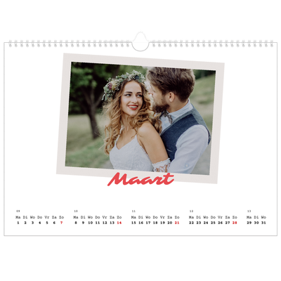 Fotokalender A3 — Karmijnrode handtekening [Maart]