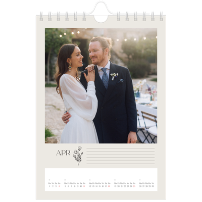 Fotokalender A5 — Initialen in bloei [April]