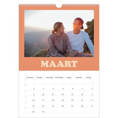 A3 Jaarkalender — Retro stijl frames [Maart]
