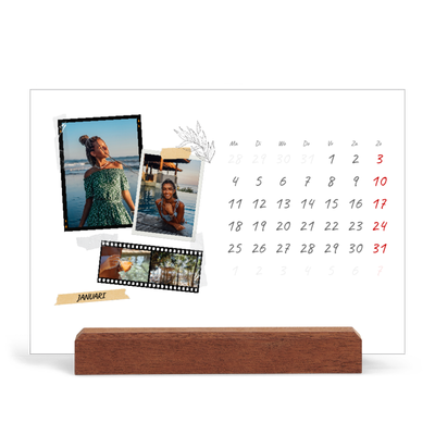 Bureaukalender met houten standaard  — Plakboek flair [Januari]