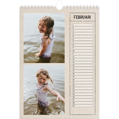 Verjaardagskalenders A4 — Stempel effect [Februari]