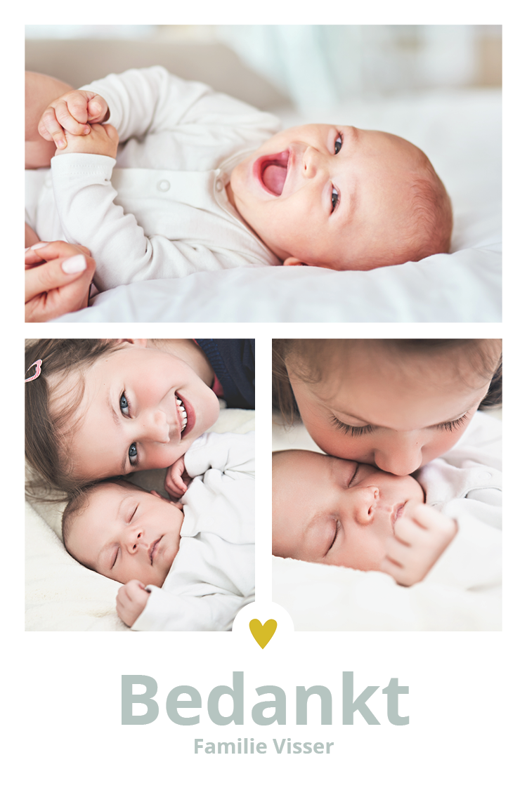 Bedankkaarten — Klein gouden hart