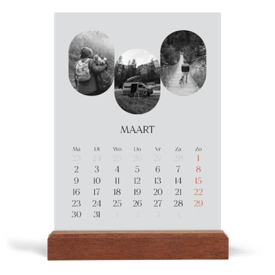 Bureaukalender met houten standaard  — De open weg [Maart]