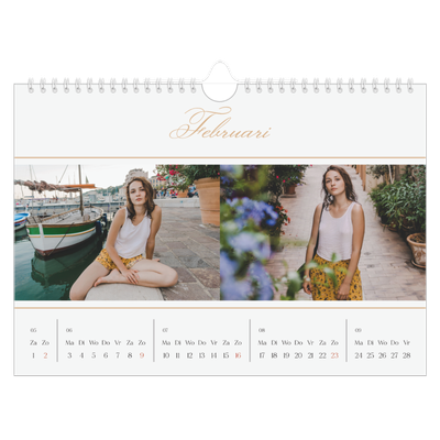Fotokalender A4 — Gouden banner [Februari]