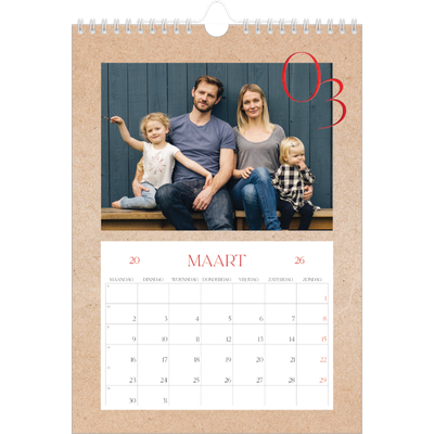 Fotokalender A4 (20 x 30 cm) — Rode stippen [Maart]