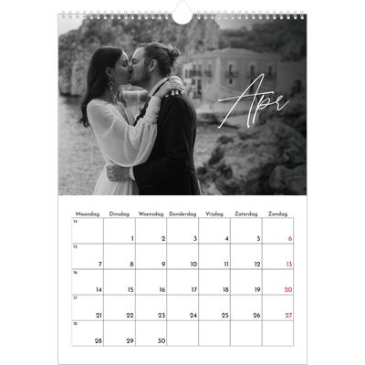 A3 Jaarkalender — Elegant schrift [April]