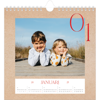 Fotokalender Vierkant — Rode stippen