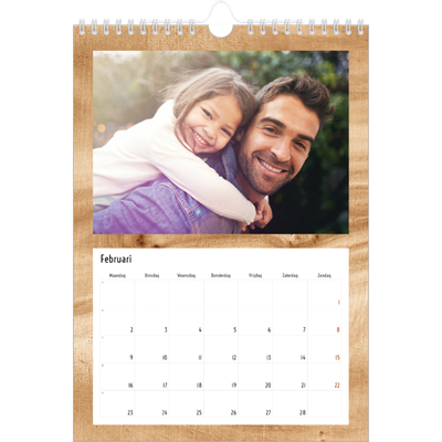 Fotokalender A4 (20 x 30 cm) — Houtpatroon [Februari]