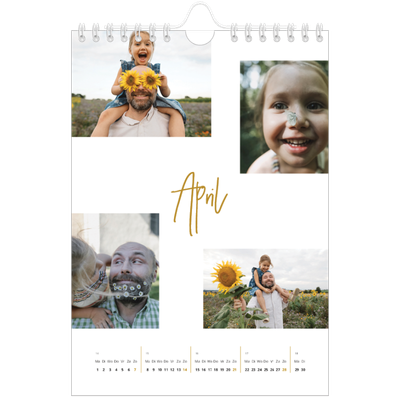 Fotokalender A5 — Goudkleurige letters [April]