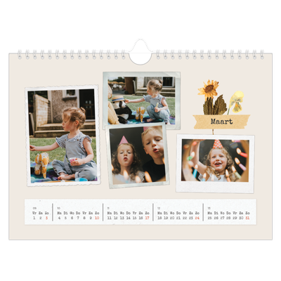 Fotokalender A4 — Vintage scrapbook [Maart]