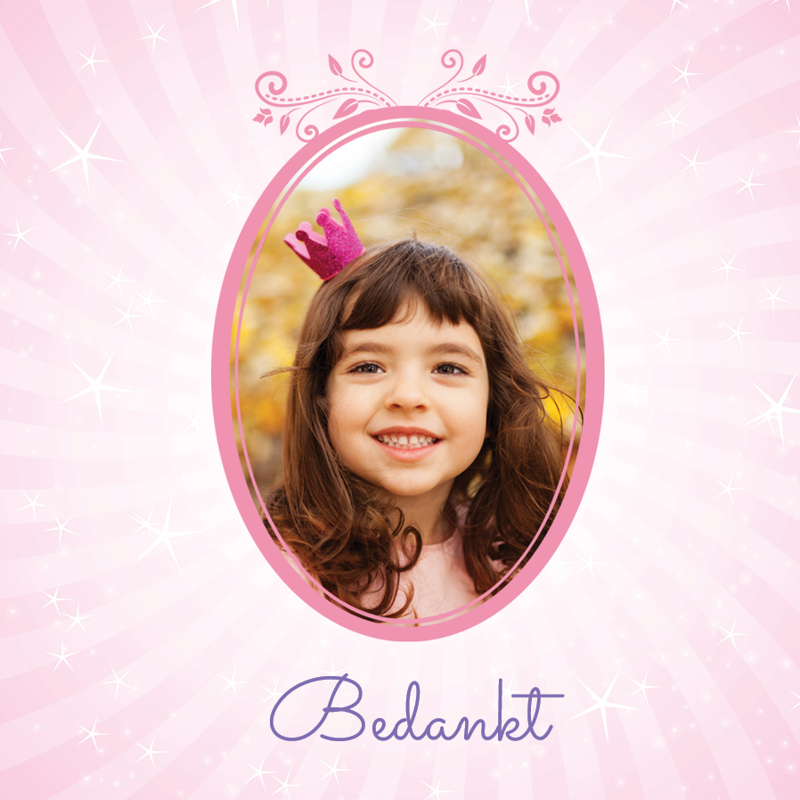 Bedankkaarten — Prinses party girl