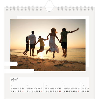 Jaarkalenders vierkant — Gedempte tonen [April]