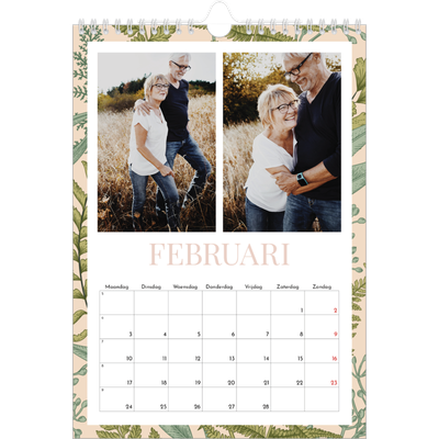 Fotokalender A4 (20 x 30 cm) — Gebloemd behang [Februari]