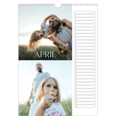 Verjaardagskalenders A3 — Twaalf grote maanden [April]