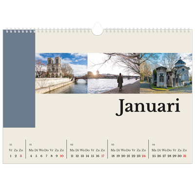 Fotokalender A3 — Bezienswaardigheden van de wereld [Januari]