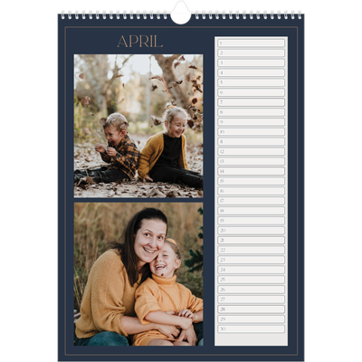 Verjaardagskalenders A3 — Pruisisch blauw [April]
