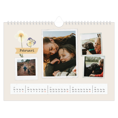 Fotokalender A4 — Vintage scrapbook [Februari]