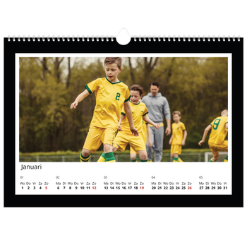 Fotokalender A3 — Compleet zwart kader