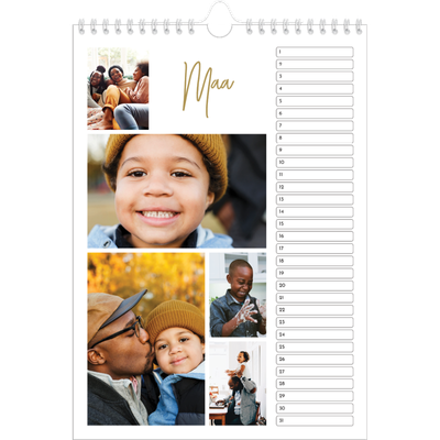 Verjaardagskalenders A4 — Handgeschreven [Maart]