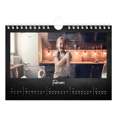 Fotokalender A5 — Krijtbord stijl [Februari]